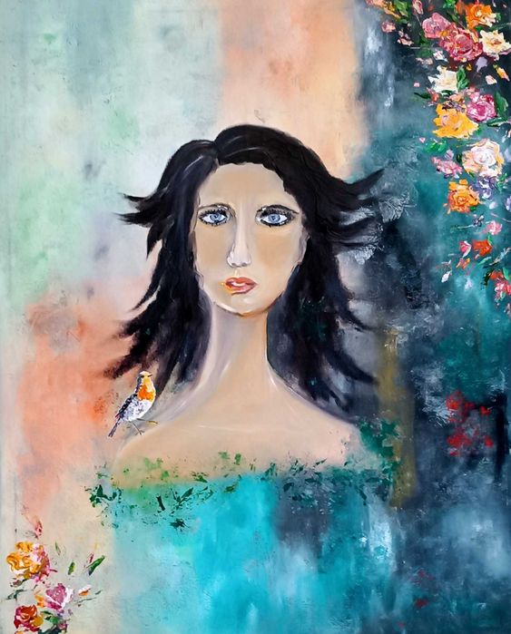 Óleo sobre tela, original, dimensões 100 cm x 80 cm