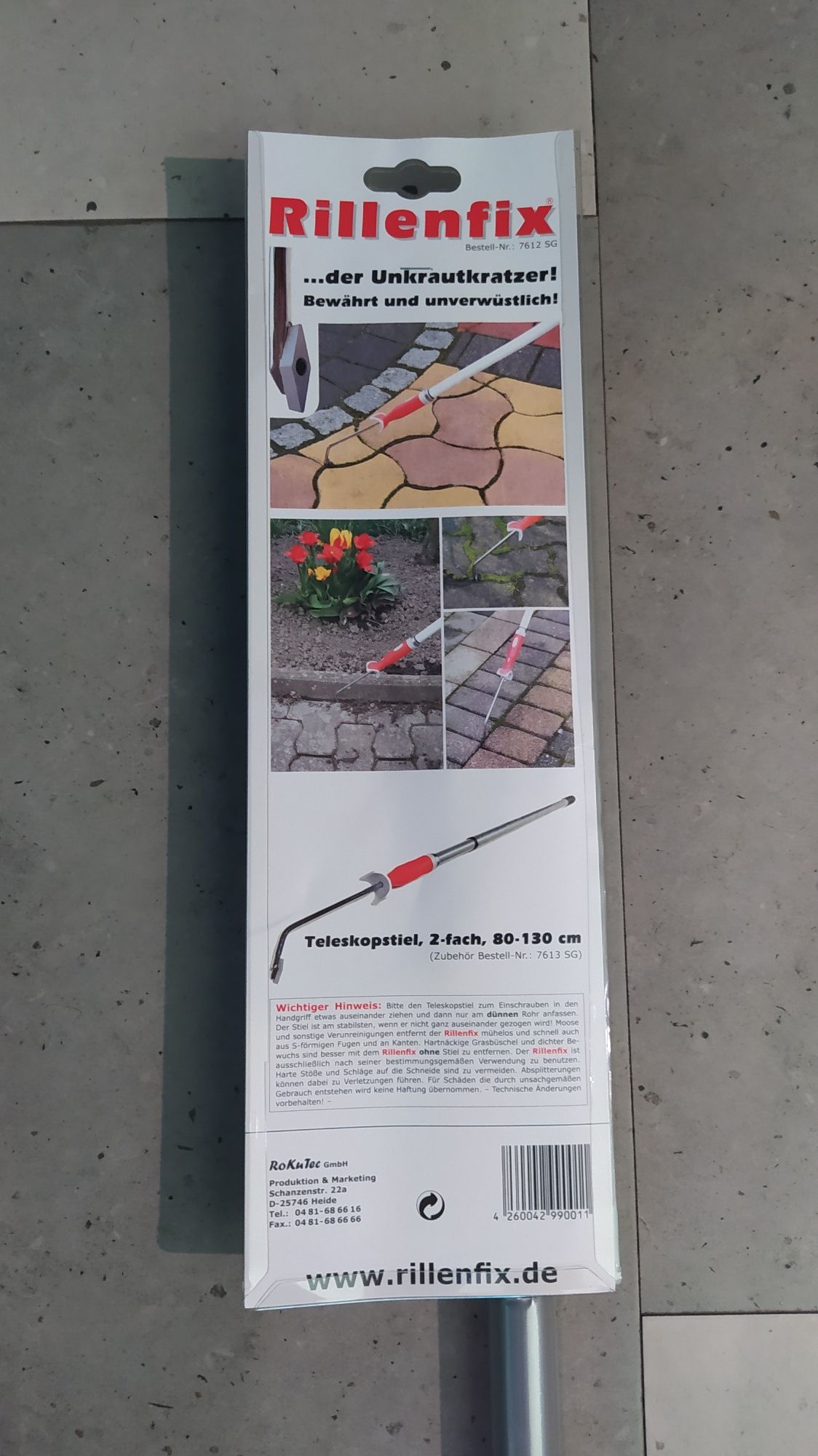 Rillenfix skrobaczka fug kostki brukowej z uchwytem teleskopowym