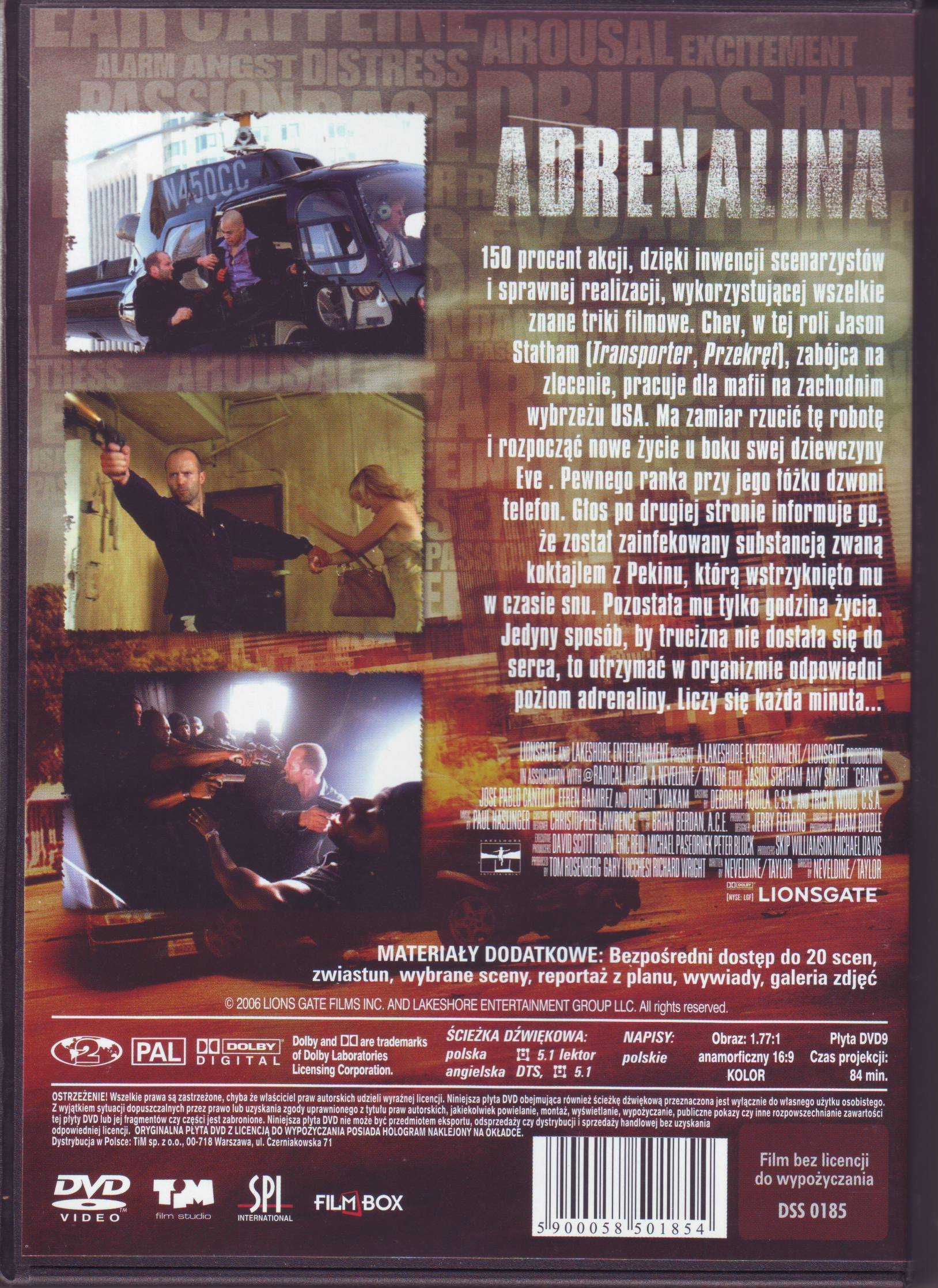 Film "Adrenalina" polski lektor. DVD