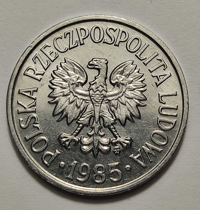 20 gr 1985 r., destrukt - cętkowany rewers - E5