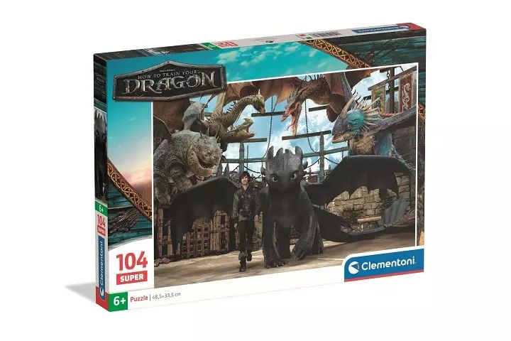 CLE puzzle 104 SuperKolor HowToTrainYDragon 25080. CLEMENTONI - PUZZLE