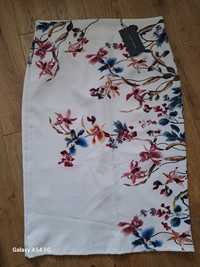 Nowa ołówkowa spódnica Zara XL 40 kwiaty floral print hit