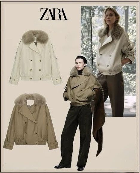 В 2-х кольорах. Утеплений бомбер/дублянка/пальто/куртка Zara/Зара.