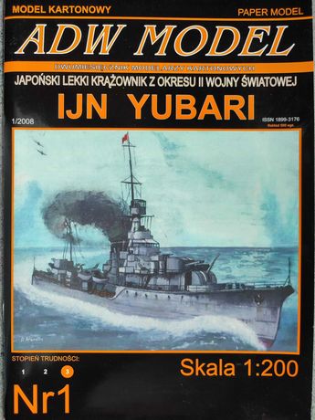Model kartonowy ADW MODEL nr.1 lekki krążownik IJN YUBARI