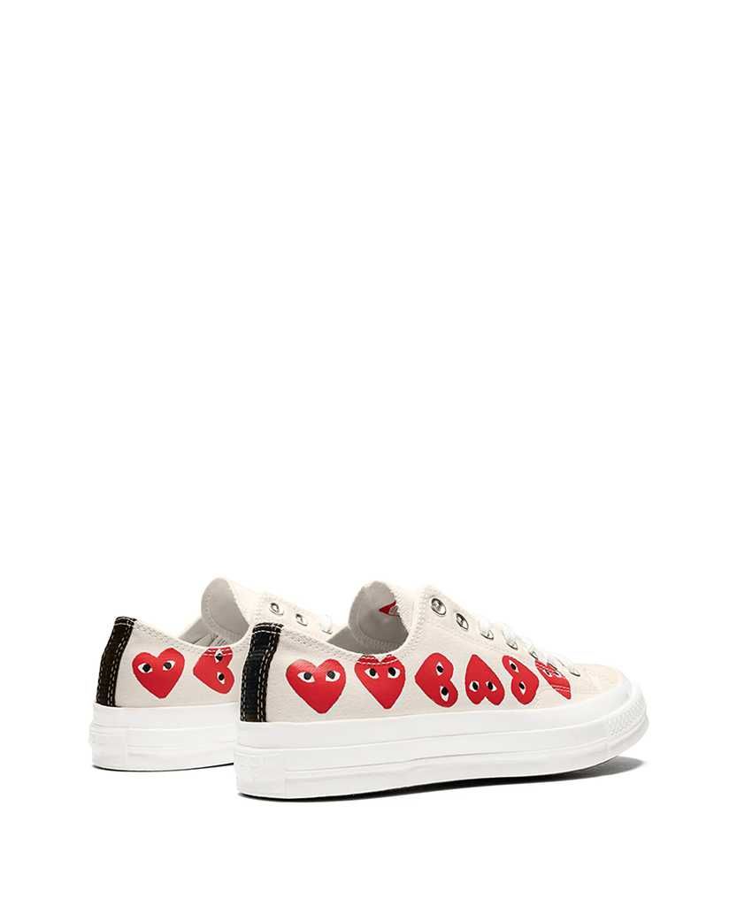 Кеди Converse x Comme Des Garcons Play Red Multi Hearts Low Top White