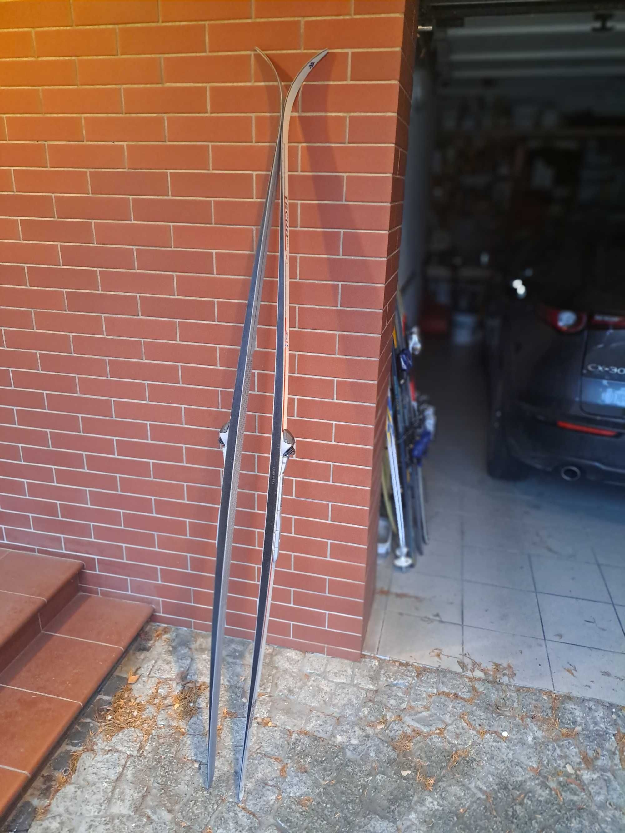 narty biegowe 2m, kijki 155cm, łuska, SMS