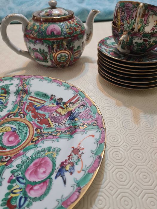 Conjunto de chá porcelana fina de Macau