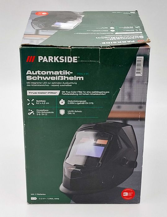 Automatyczna przyłbica spawalnicza Parkside PSHL 2 D1 podśwetlenie LED