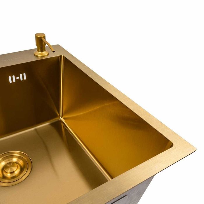 Кухонная мойка  VALESO  PVD золото 50-50мм