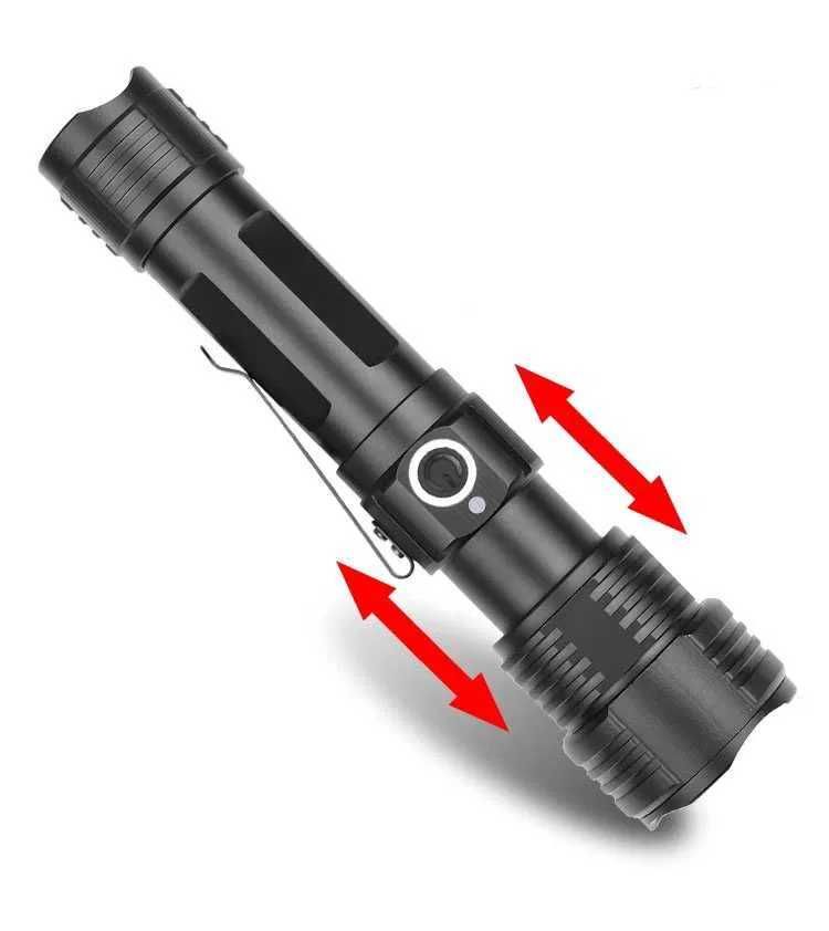 Latarka myśliwska ZIELONE światło na zwierzynę 4-KOLORY 4-LED Zoom USB