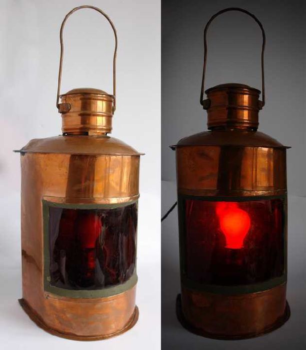 Ліхтар бортовий лівий червоного світла мідь 1950-ті Зах. Німеччина