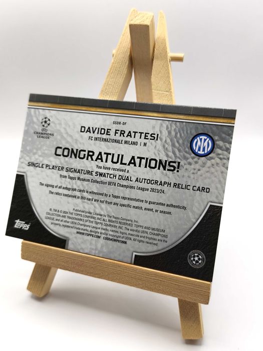 Karta Davide Frattesi Inter Topps Museum 23/24 Autograf Dual Koszulka