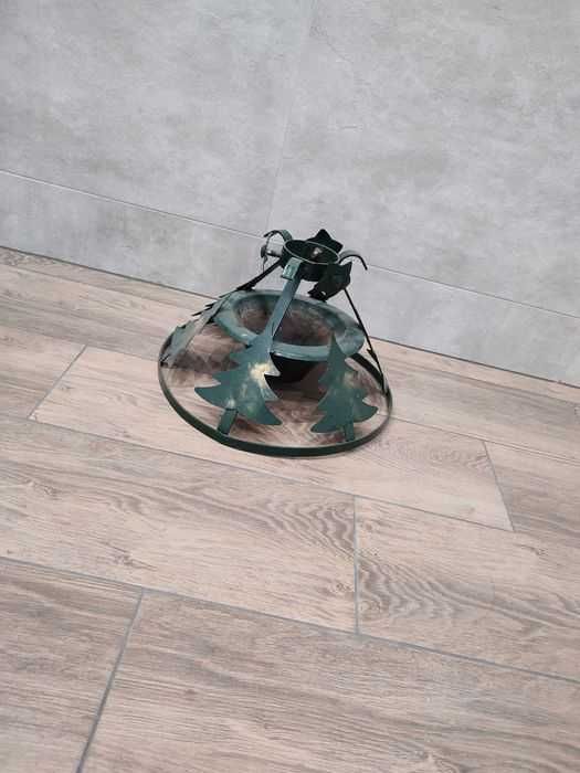 Starodawny Metalowy stojak pod na choinkę zielony retro vintage prl