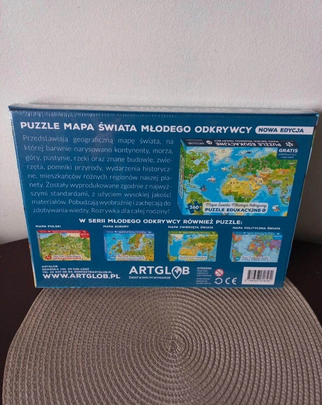 ArtGlob puzzle edukacyjne Mapa świata