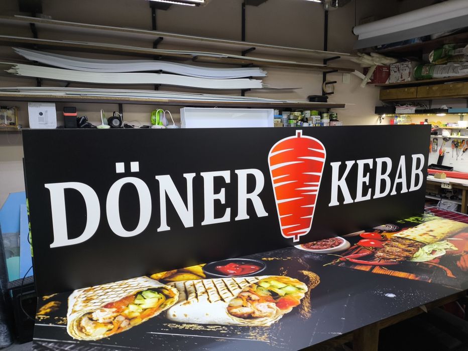 Вивіска Шаурма 1.5х0.37м 1900грн. Приваблива Реклама для Фаст Фуд