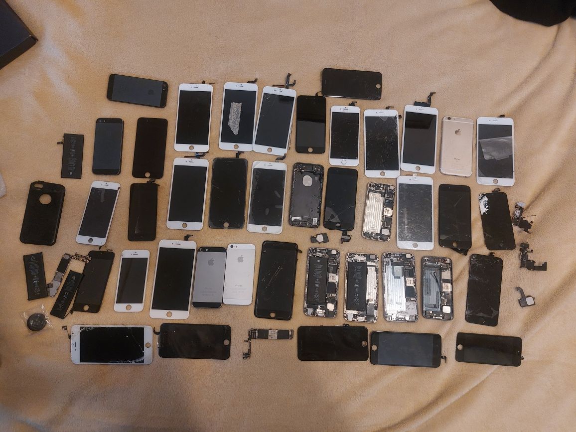 Iphone modele od 4 do 7 uszkodzone