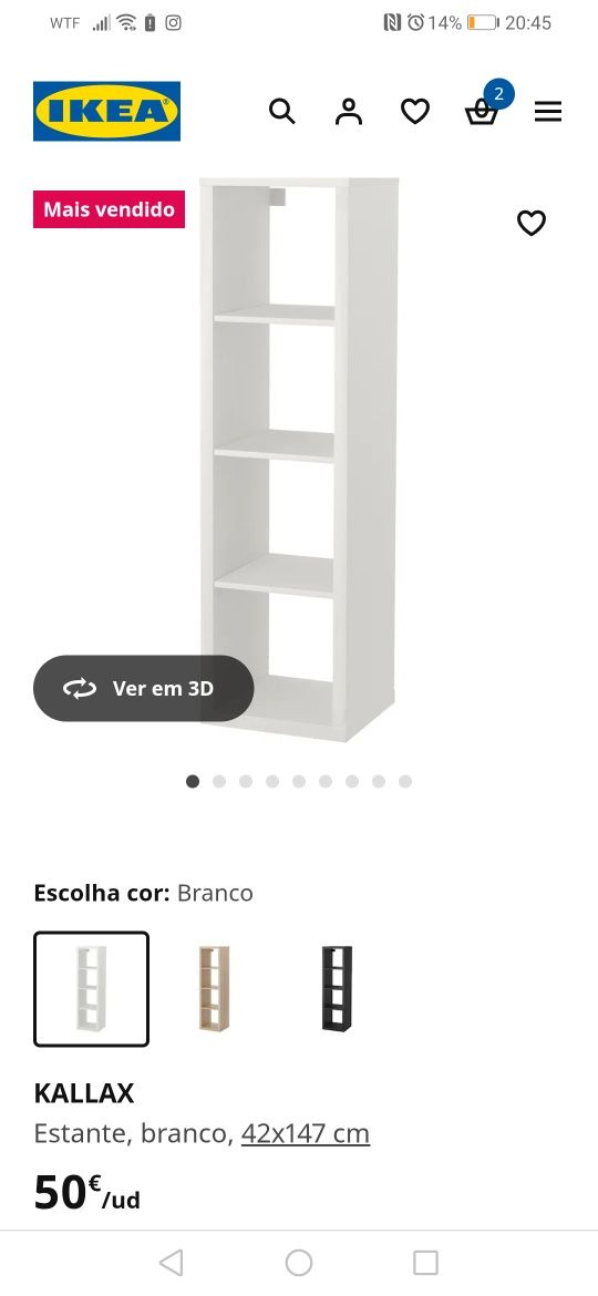Estante branca da IKEA, como nova