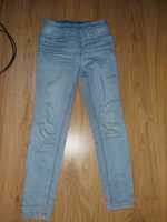 spodnie leginsy jeansowe h&m 128 7/8 lat