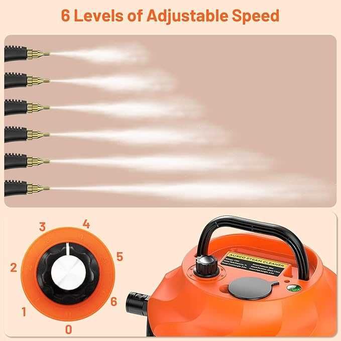 Myjka parowa 2500 W z 6 prędkościami regulacji, 3 rodzaje głowic
