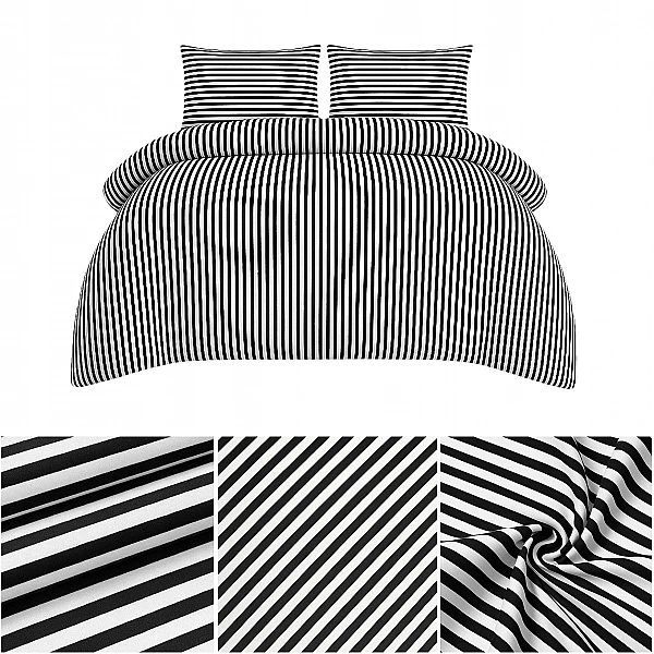 Pościel 220x200 MIKROFIBRA poszewki 70x80 KOMPLET Eusebia Home W PASY