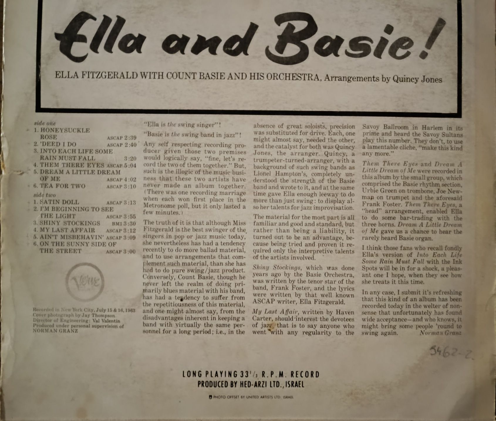 Płyta winylowa Ella Fitzgerald & Count Basie