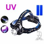 LATARKA czołowa LED USB UV + akumulatory