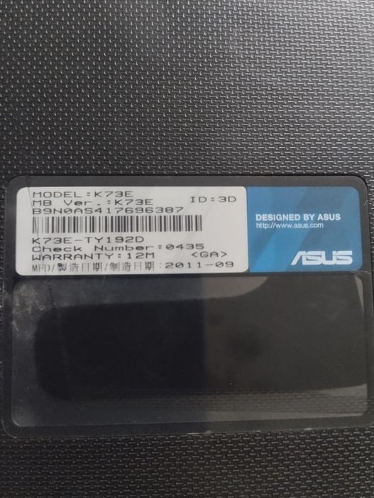Ноутбук Asus k73e ty192d по запчастинам