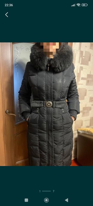 Зимовий пуховик жіночий чорний, ідеальний стан, XL