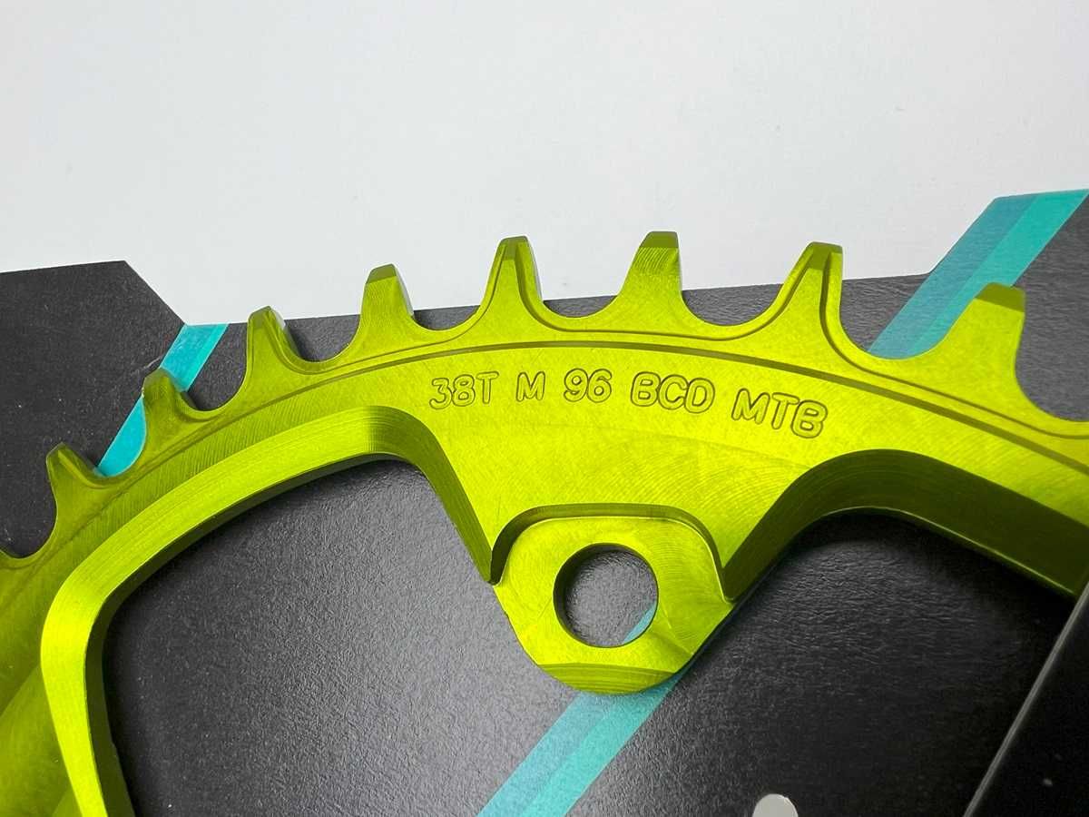 Zębatka Garbaruk 38T green do Shimano MTB mocowanie BCD 96mm