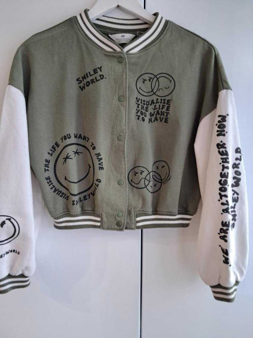 Nowość 2025:) bluza bejsbolówka Smiley World H&M roz 146/152