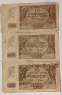 Banknoty 10 złotych 1940 r.