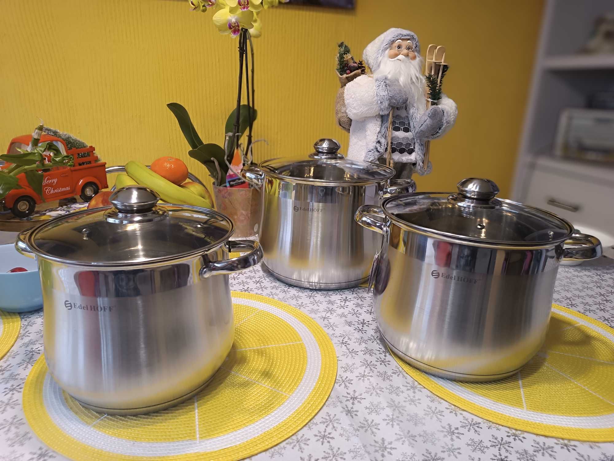 Zestaw garnków ze stali nierdzewnej 5,5L 7L 9L - na gaz, indukcje