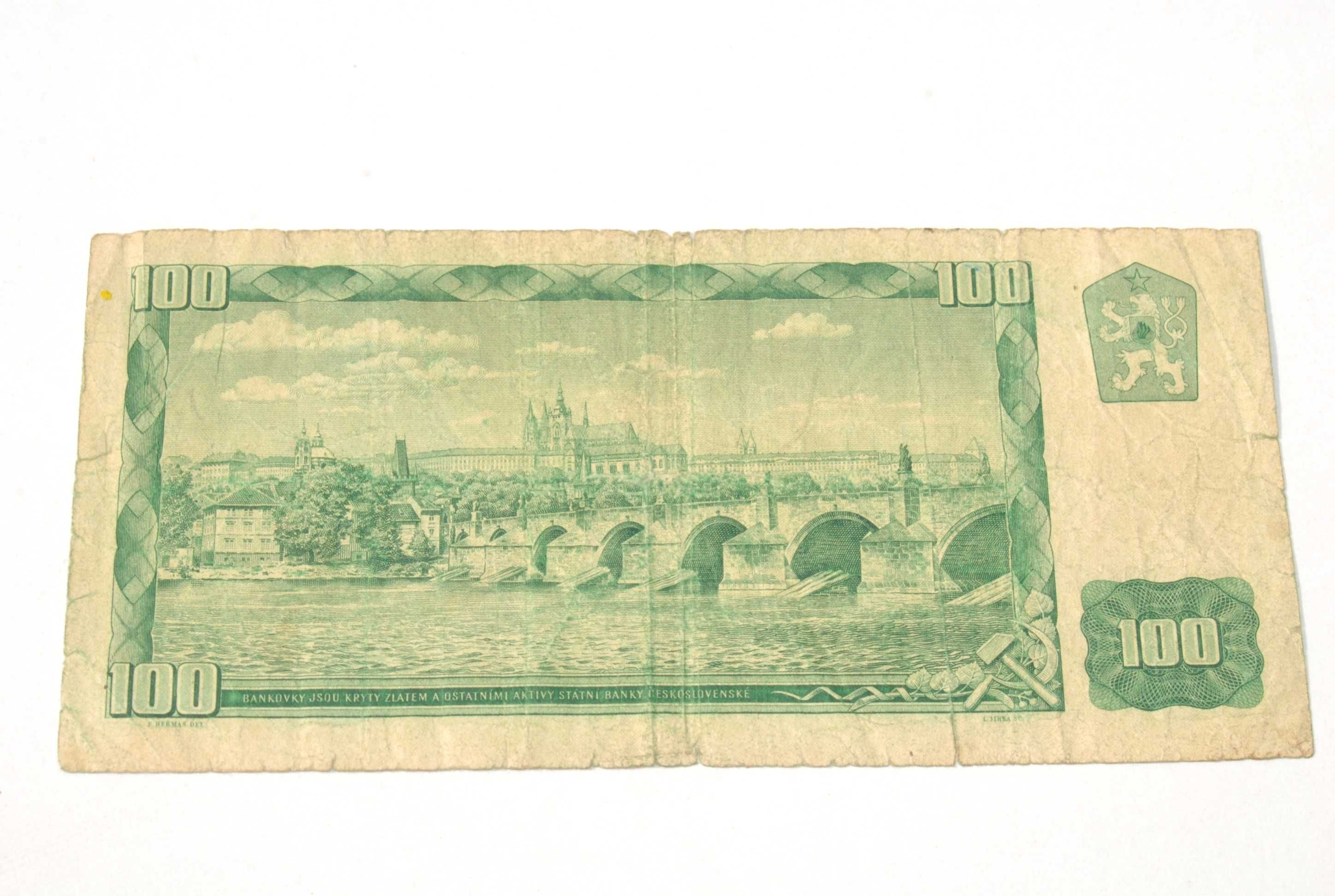 Stary banknot 100 koron Czechosłowacja 1961r antyk