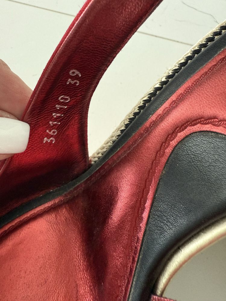 Baldinini koturny buty na platformie na koturnie czerwone złote r. 38