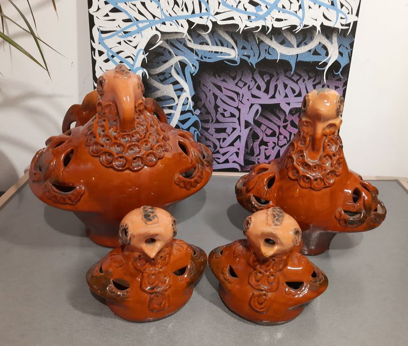 Сім'я індиків статуетка кераміка майоліка Виноградів ссср