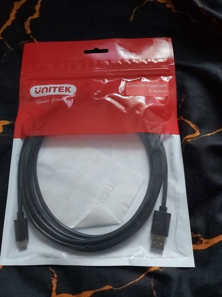 Kabel USB-A 2.0 - USB-C 3m super szybki Komputer kamera telefon itp