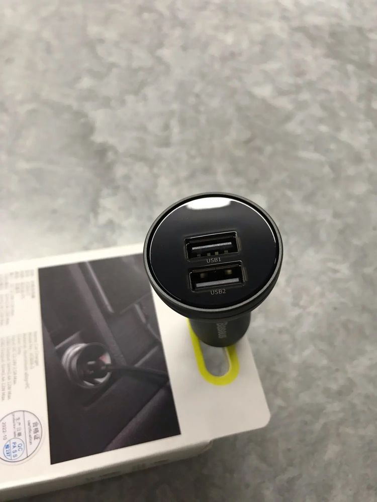 Прикурювач автомобільний Baseus 24W 2-USB з LED дісплєєм Car Charger