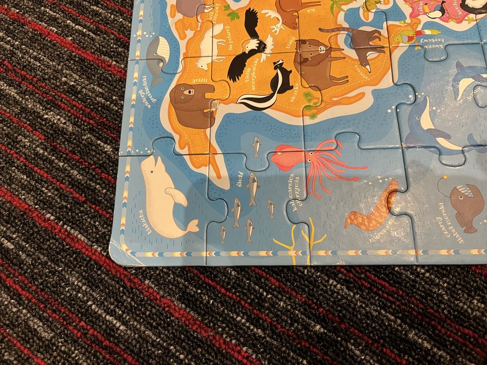 Puzzle Czuczu 4+ Mapa Świata zwierzęta