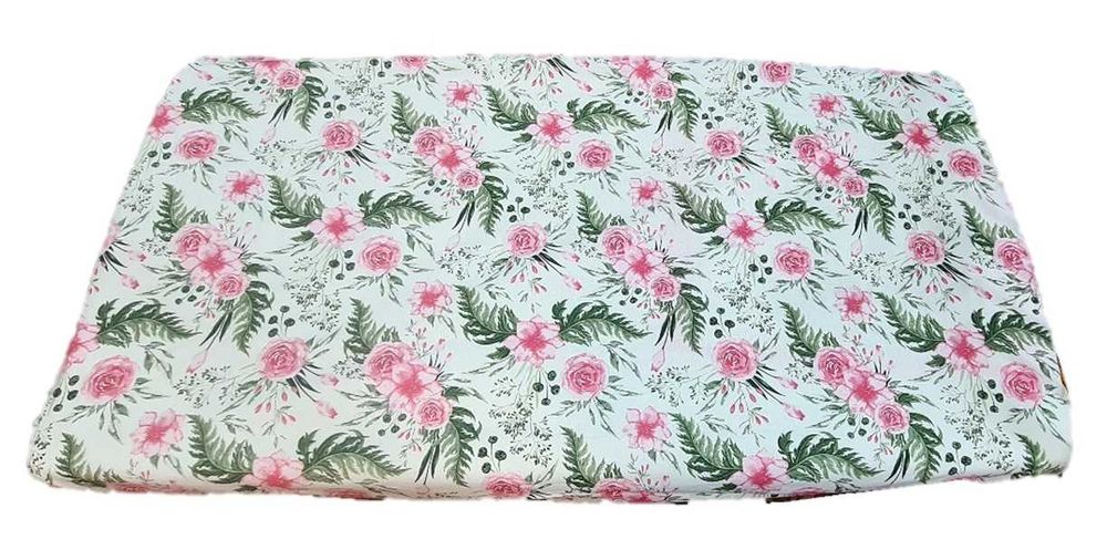 Prześcieradło do łóżeczka 60x120cm, z gumką, bawełna - pudrowe róże