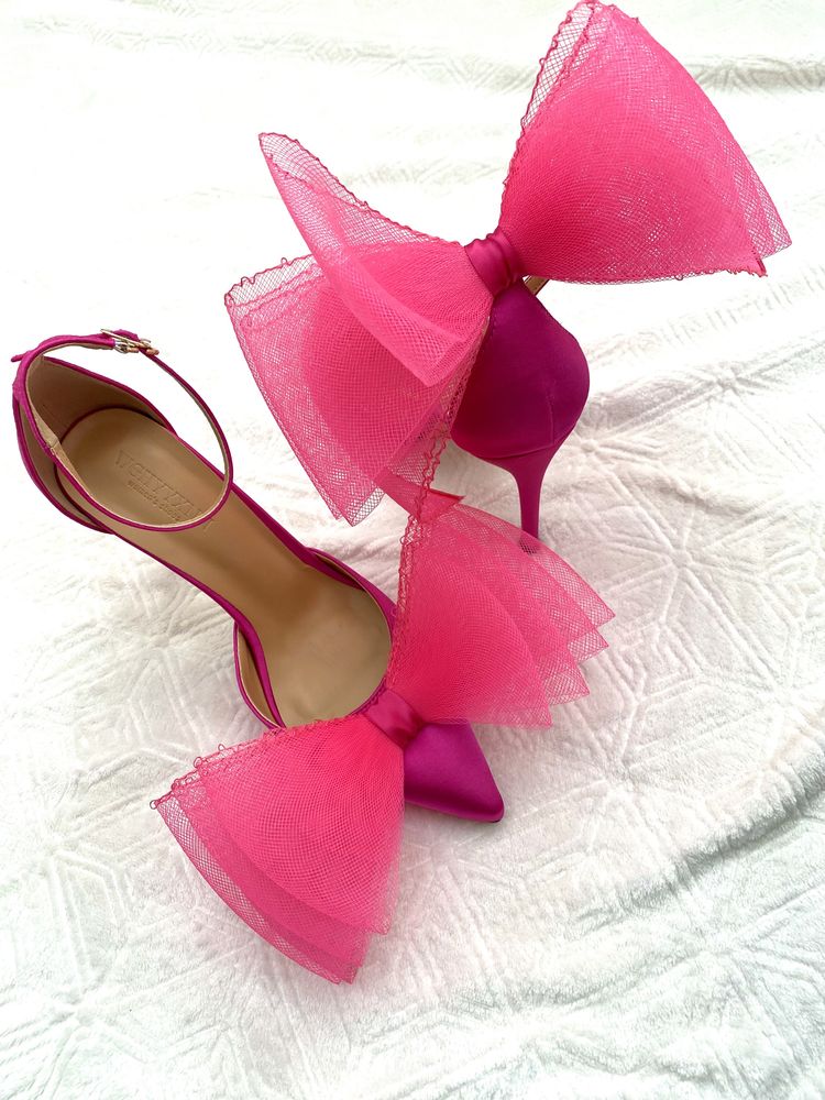 Туфлі човники рожеві з бантами jimmy choo