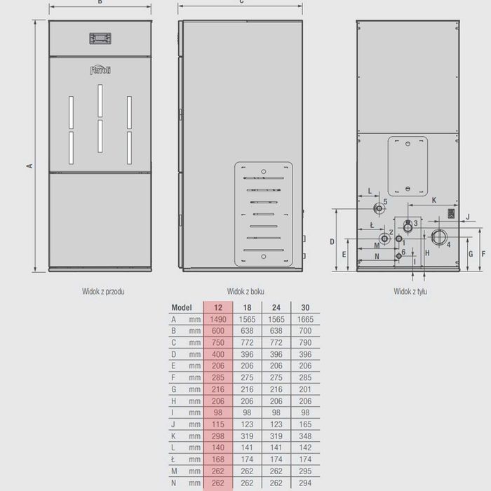 Kocioł Ferroli Biopellet Pro 12kW piec automat na pellet POWYSTAWOWY