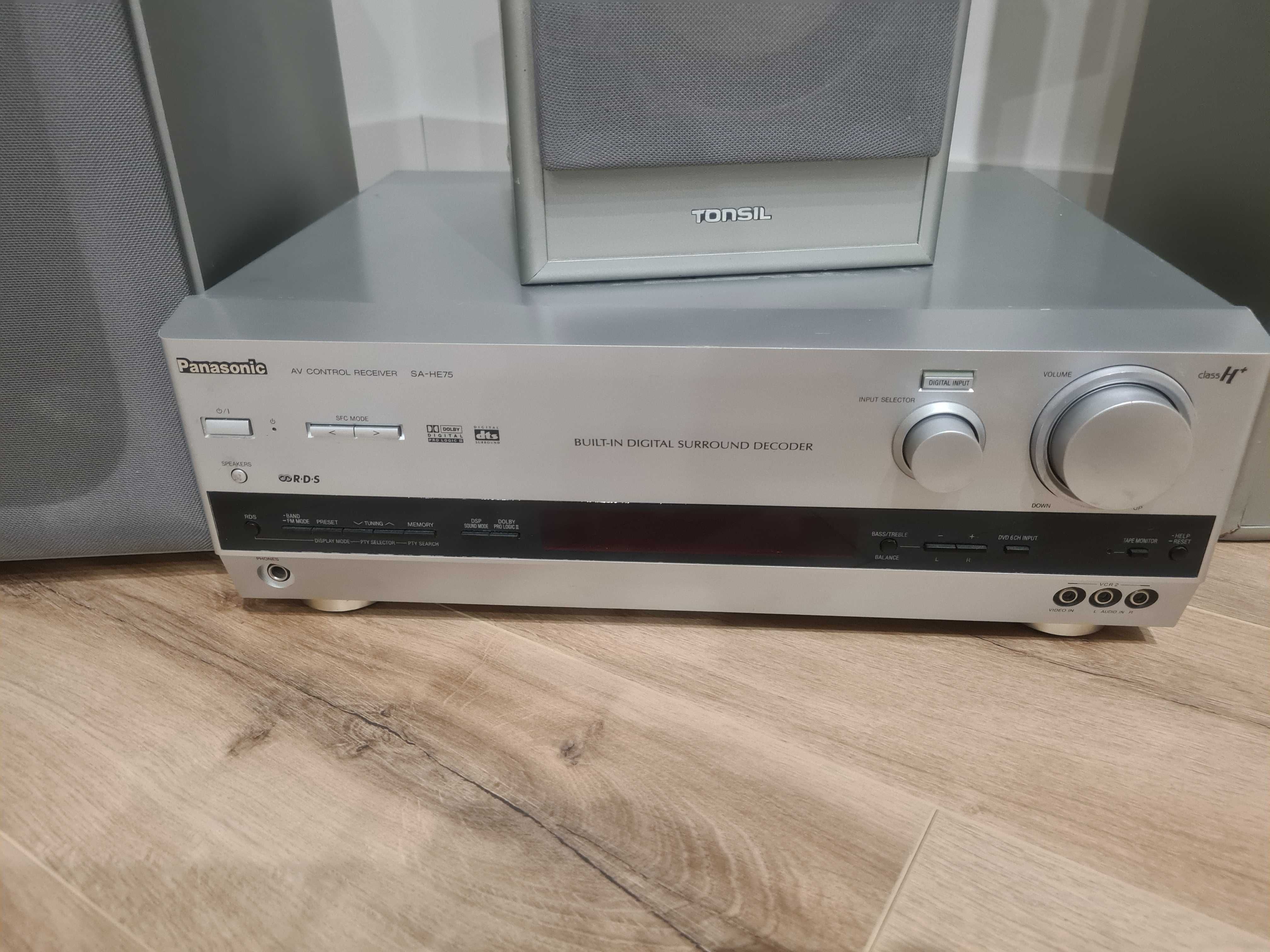 Zestaw kina domo. TONSIL 5.1 oraz amplituner Panasonic model SA-HE75