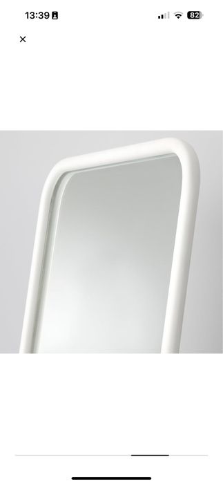 Espelho de pé branco