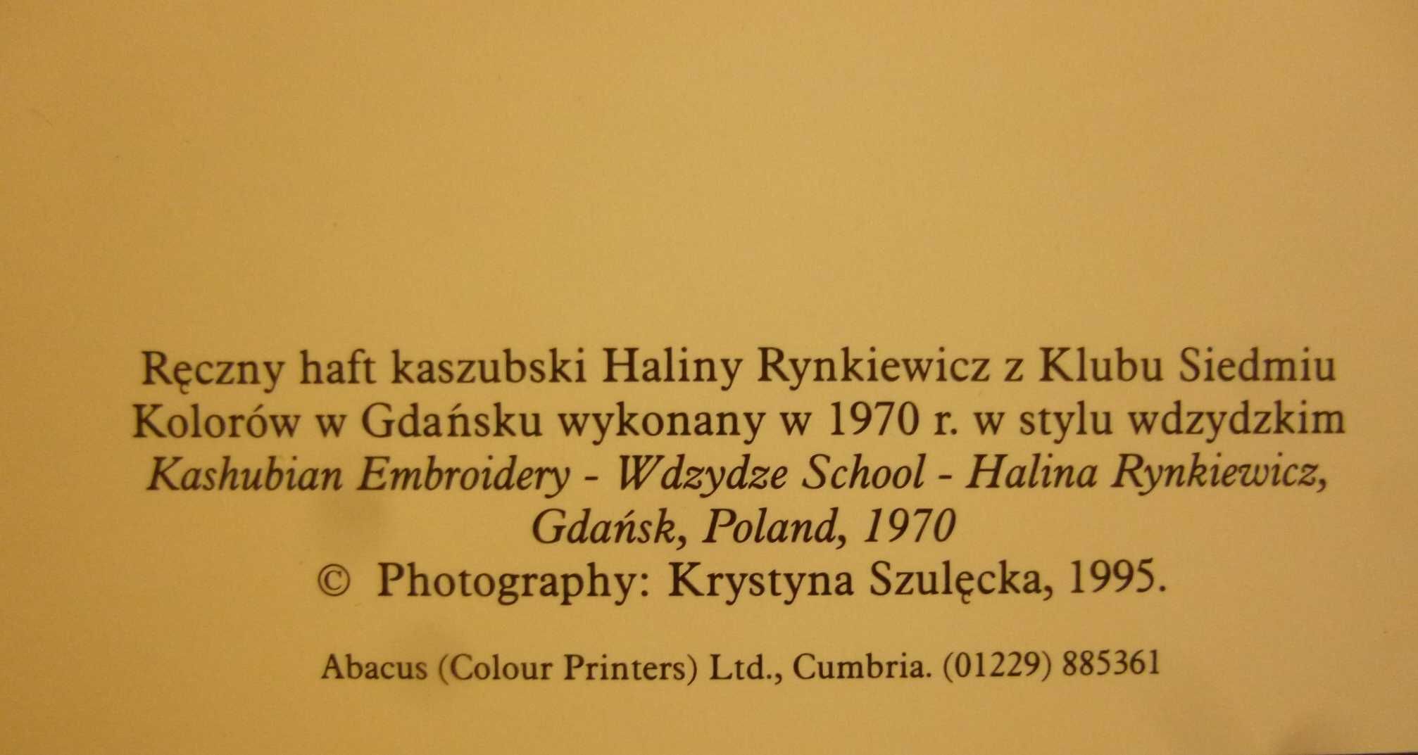 kartka, karnet, haft kaszubski