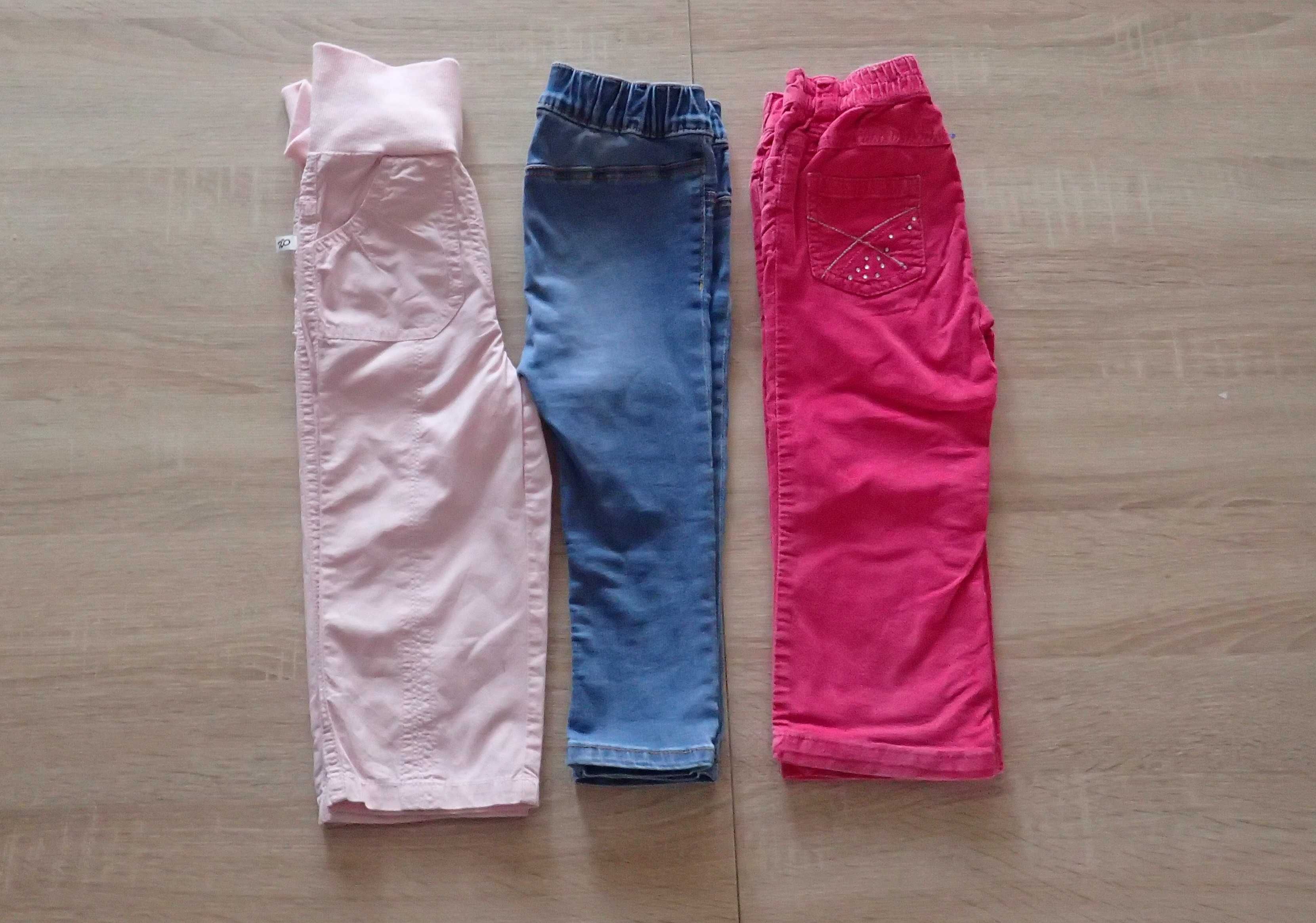 Zestaw kolorowych spodni dla dziewczynki rozm. 86