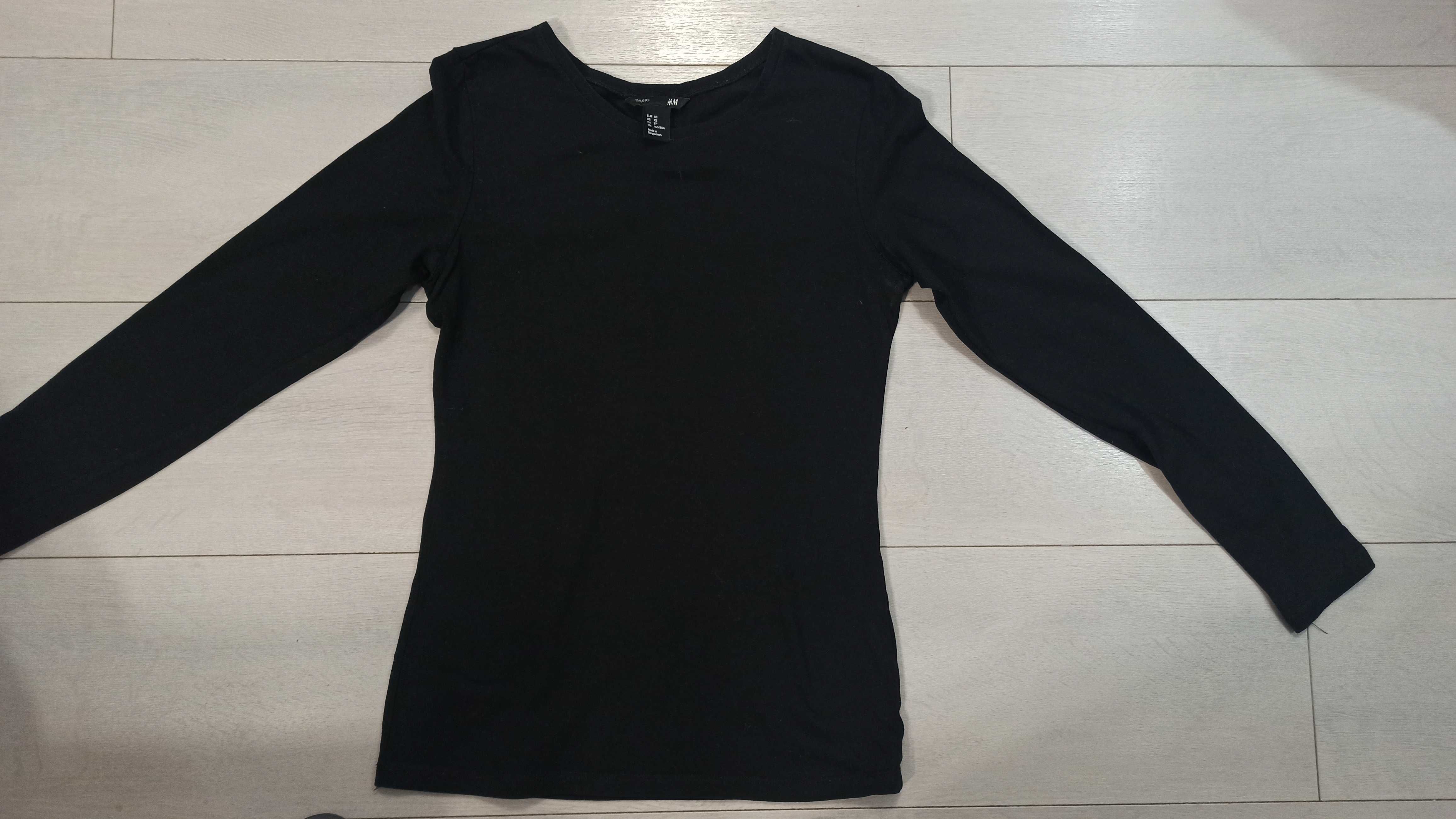 Czarna bluzka, top, rozm. XS, H&M