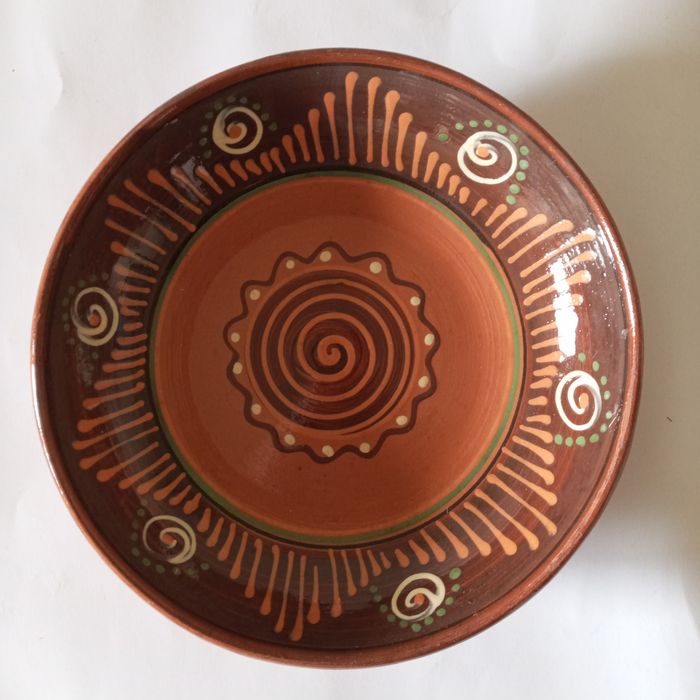 Тарелка  блюдо   майолика  керамика ссср