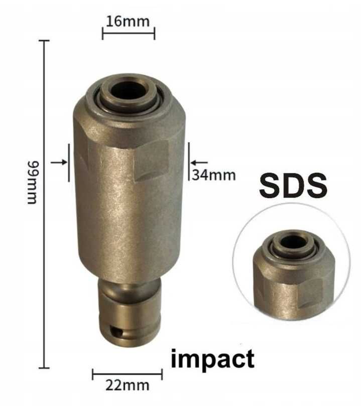 Adapter klucz 1/2'' NA SDS+ na klucz udarowy przejściówka przejście