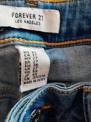 Forever 21 niebieskie jeansowe krótkie spodenki M