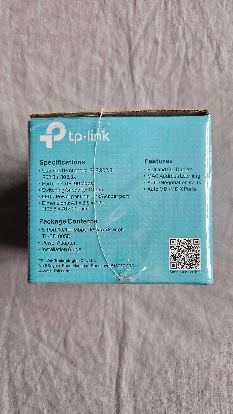 Switch TP-Link LS1005D 5x 10/100Mbps + patchcord 5m